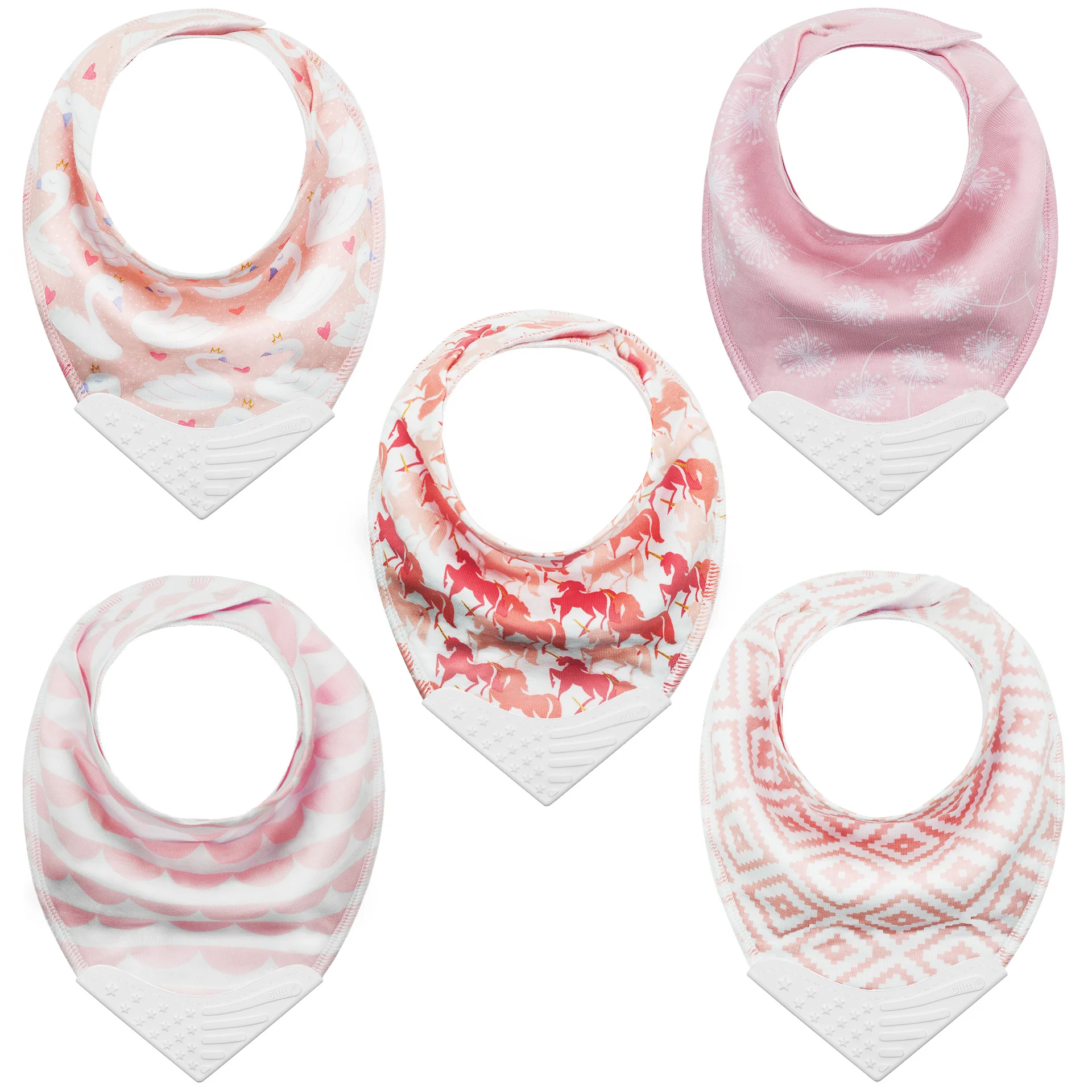 Teething bibs with teether for baby  Custom   Bandana Silicone Bib Teether,Silicone Baby Teething Bib (3-12M)