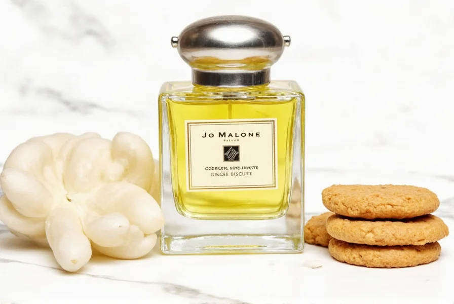 Fragrance notes chart showing the composition of warm spicy scents with ginger, cinnamon, and vanilla elements