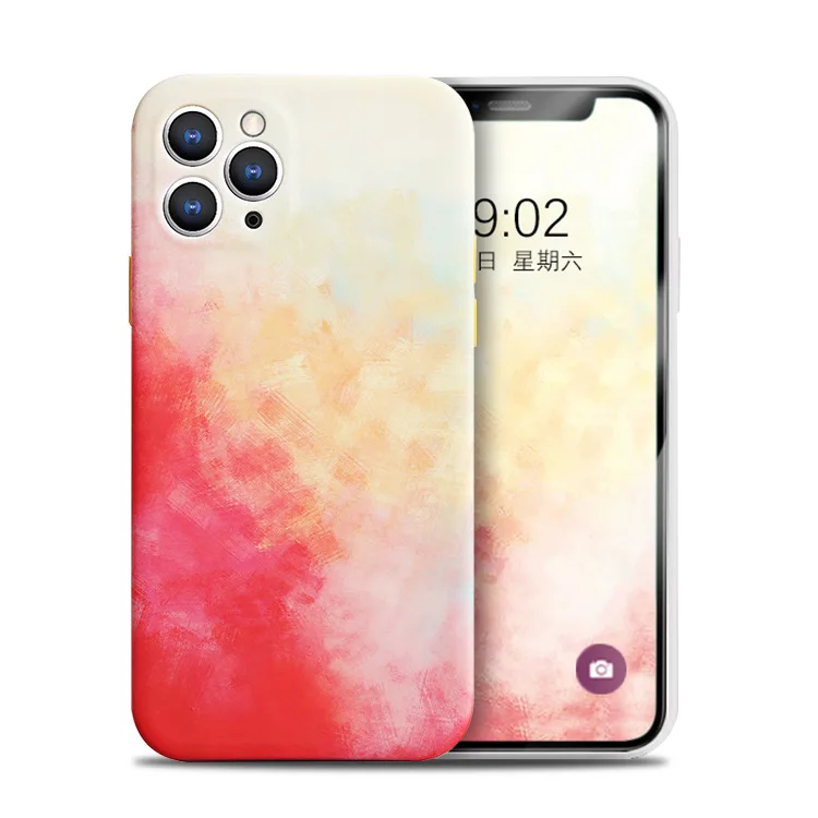 

Square Soft Silicone Phone Case For Samsung A72 A12 A02 A32 A11 S21 Plus ultra A20S A20 FE Watercolor Painted Back Cover, 6colors