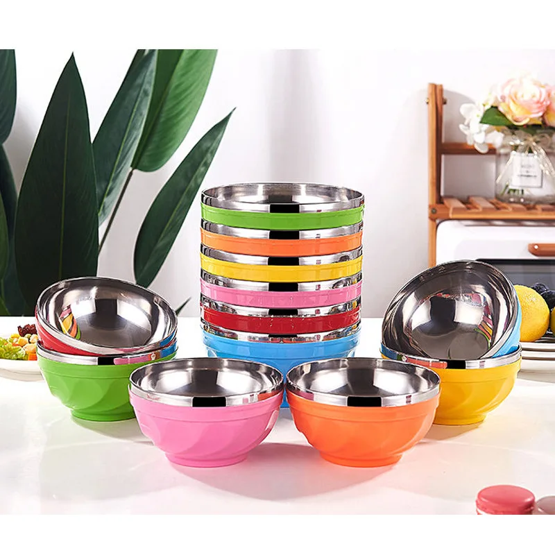 

6pcs Stainless Steel Salad Bowl kitchen cooking Space Saving Storage metal Mixing Nesting Bowls Set with Airtight Lids, Colorful