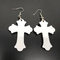 

sublimation cross earring for DIY sublimation printing in blank heat press transfer MDF earrings