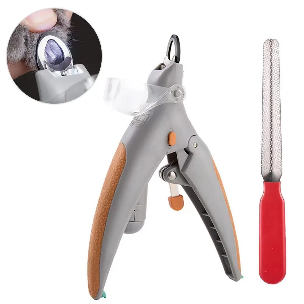 

Magnifier LED Pet Nail Cutter Clippers Grinder for Pet Dogs Cats Pet Nail Trimmer Easy to Use, Gray