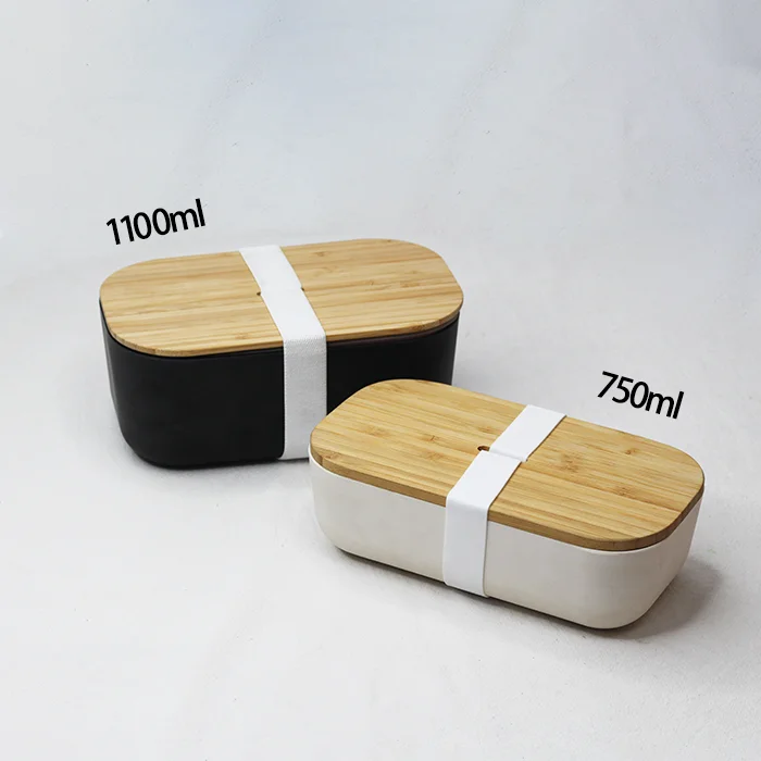 

eco friendly custom biodegradable leakproof bamboo fiber lunchbox lunch bento box with bamboo lid, Customized color