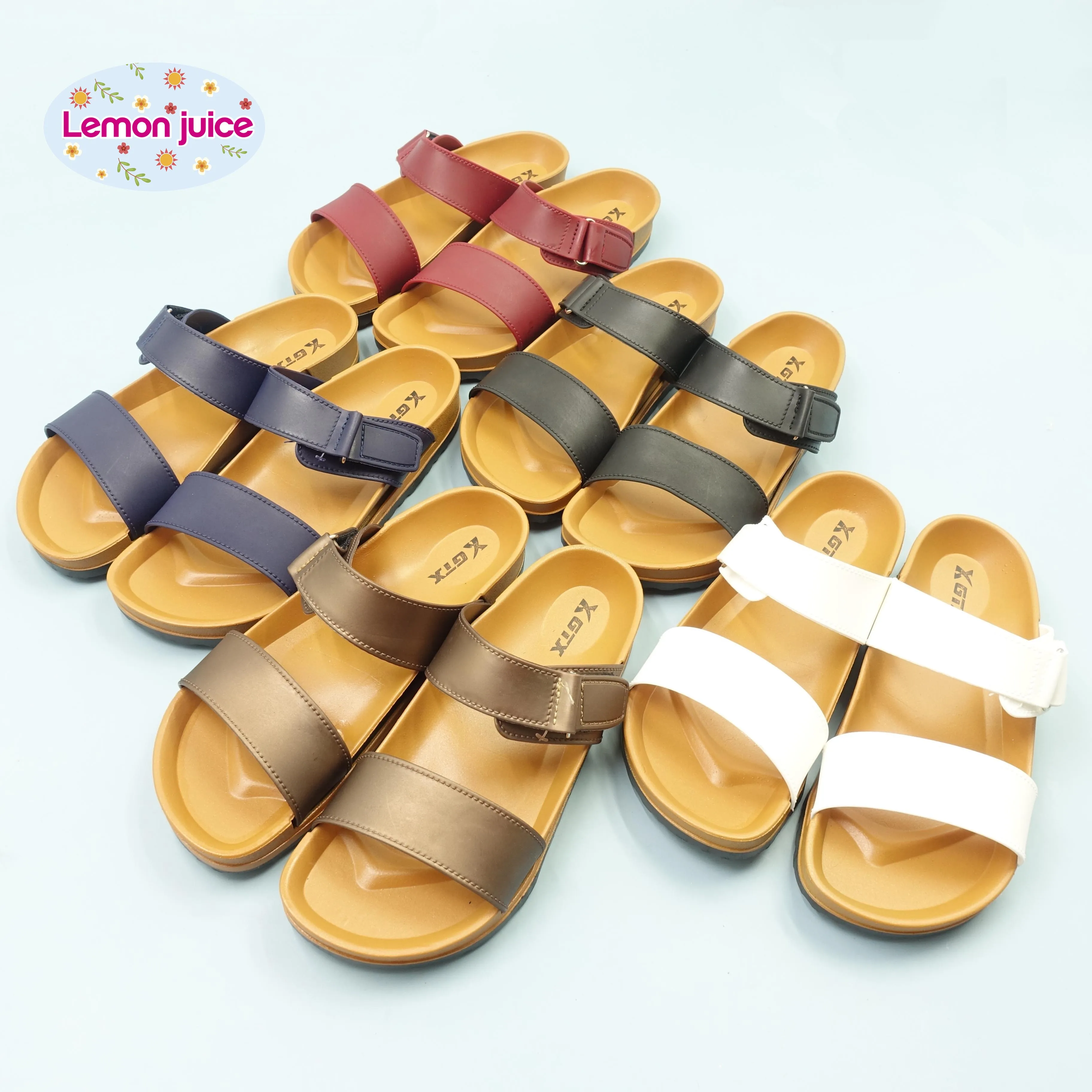 

Classical fashion thick sole Women Slippers lady casual soft 2 straps women slides Casual beach Sandal for women, Black, brown, red and white