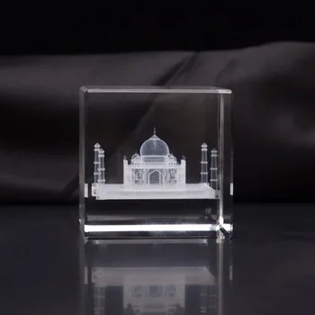 Taj Mahal in 3D Crystal Cube, Taj Mahal crystal paperweight