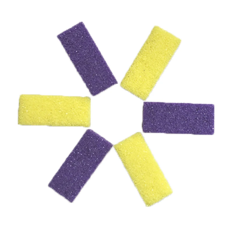 

1600Pcs/Case China factory wholesale mini foot file pads pumice stone for salon, Yellow,purple