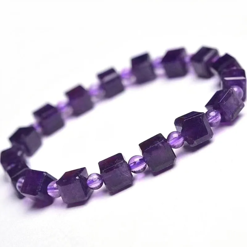 

High Quality Square Sugar Bracelet Healing Crystals Reiki Energy Amethyst Cubes Jewelry Bracelet