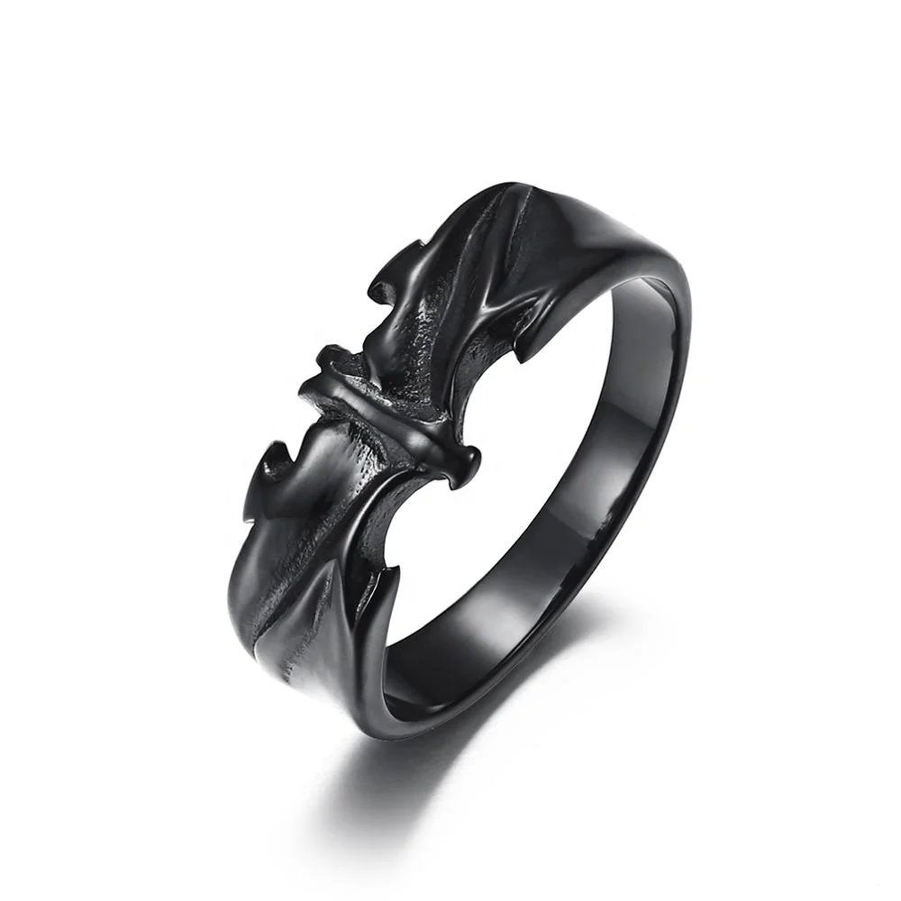 Anillo De Acero Inoxidable Pulido Oscuro Plateado Negro De Y Anillo De Acero Inoxidable Pulido Oscuro Plateado Negro De Y