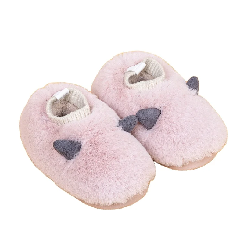 

Children's bag heel warm cotton slippers parent child ins net red winter thickened baby cotton shoes OEM customization