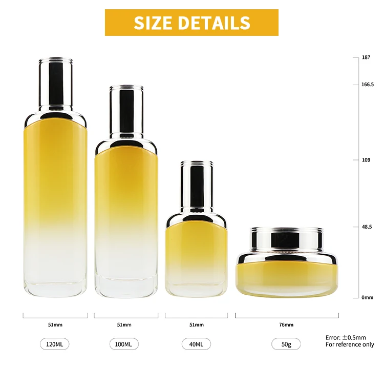 High End Skin Care Packaging 120ml 100ml L 50ml Empty Glass Lotion Pump