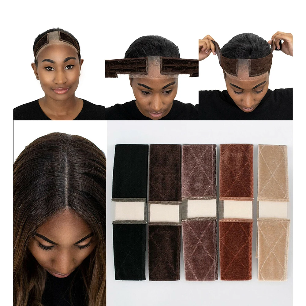 

New Lace Wig Grip Velvet Comfort Wig Headband for Lace Frontal Wigs Headband with Velcro Adjustable Tie Grip Headband
