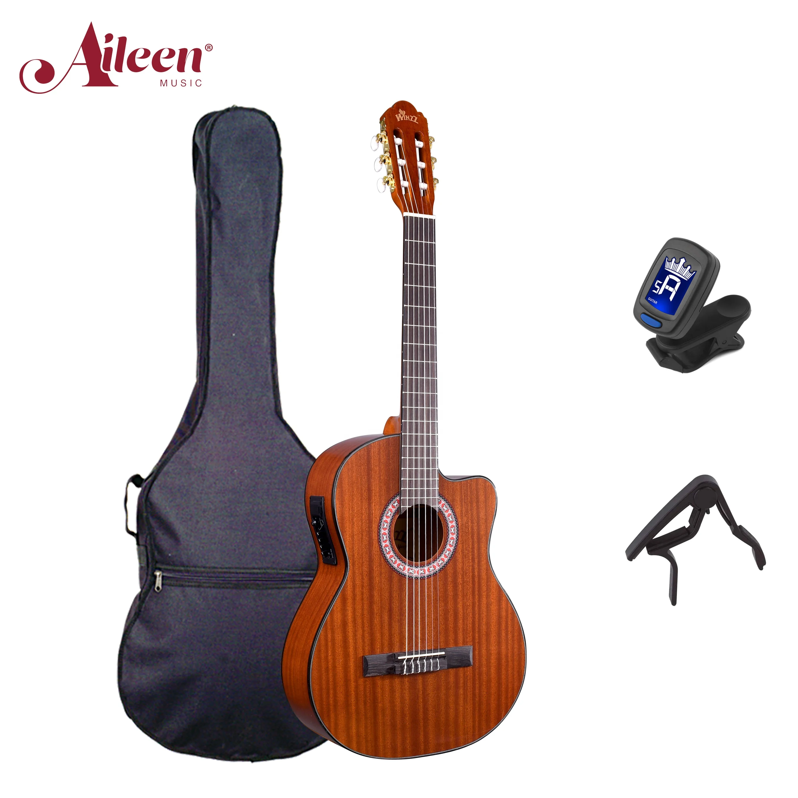 

AileenMusic sapele plywood top 39" classical guitar cutaway with EQ (AC309CE)