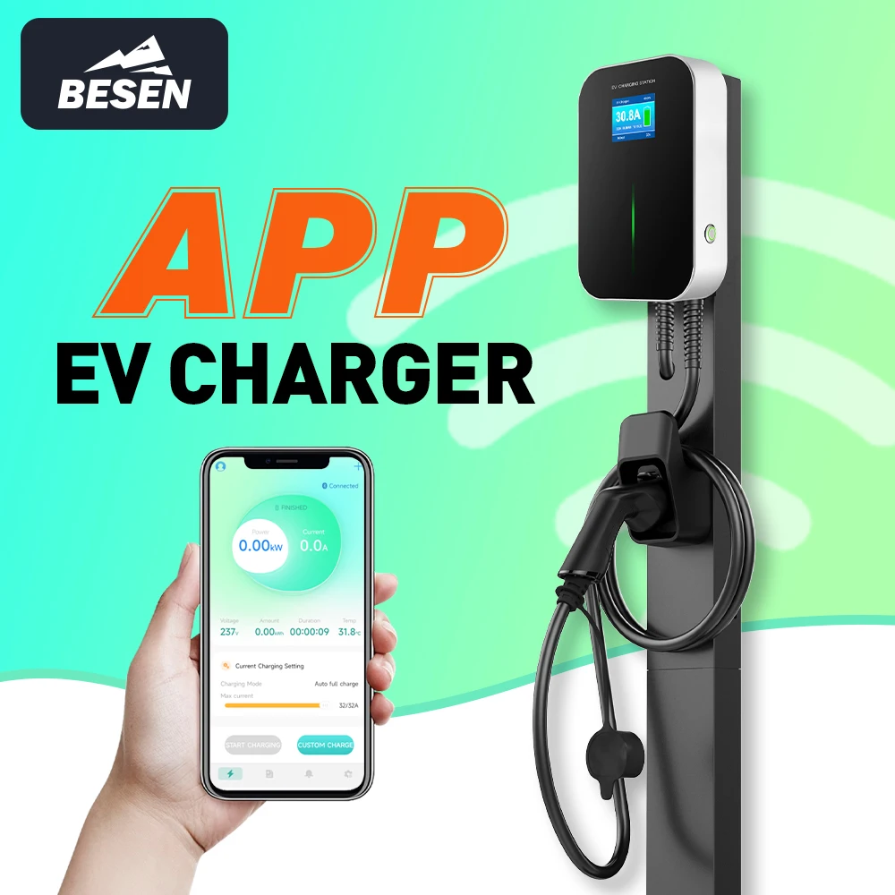 

BESEN 7kW APP SMART EV CHARGER STATION with SAE J1772 standard