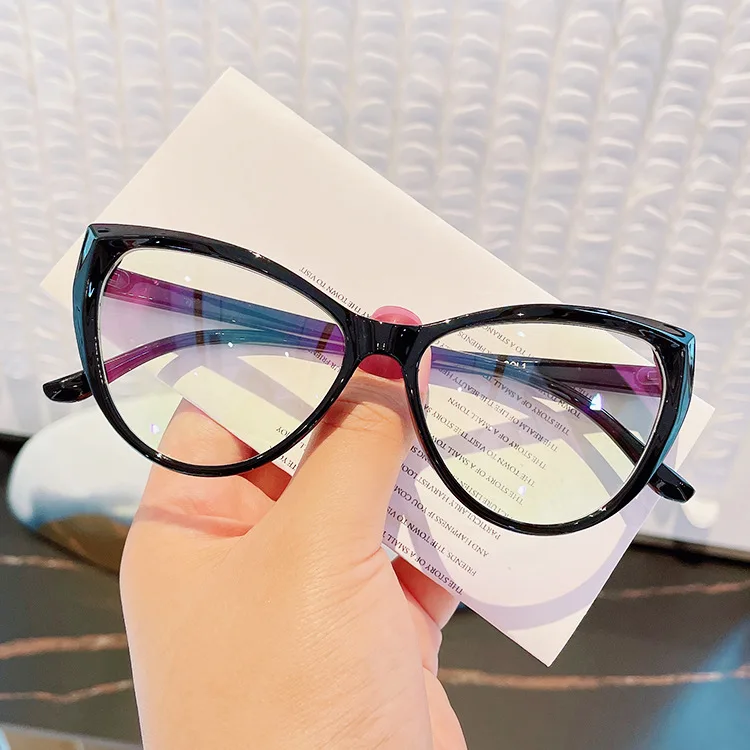 2495 Cheap Transparent Computer Glasses Frame Women Men Anti Blue Light Blocking Cat Eye Eyewear Glasses Optical Spectacle Eyegl