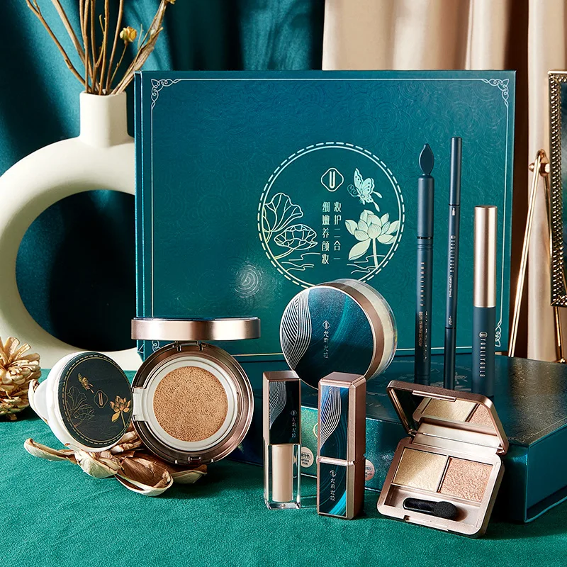 

7PCS/BOX Makeup Set kit Concealer Powder Velvet Matte Lipstick Waterproof Eyeliner Cosmetic makeup set make up OEM, Green