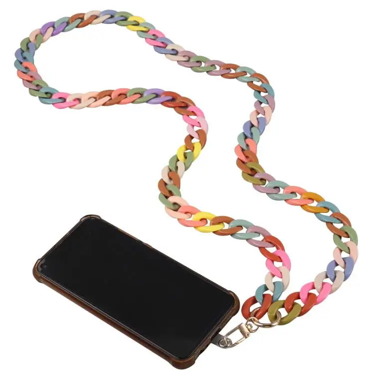 

2023 Summer Acrylic Mobile Phone Chains Lanyard Bag Chunky Acrylic Phone Crossbody Strap Necklace 120cm Women Custom