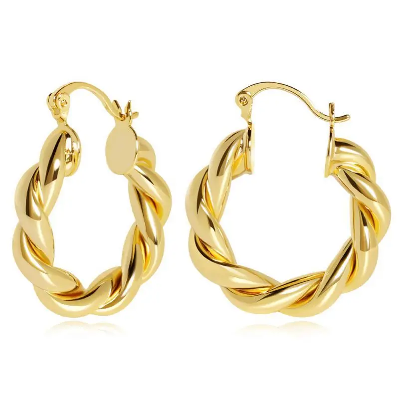 

Hot Spiral Hoop Earrings Stud Dainty Lightweight Hypoallergenic Open Hoops Earrings for Women Gift