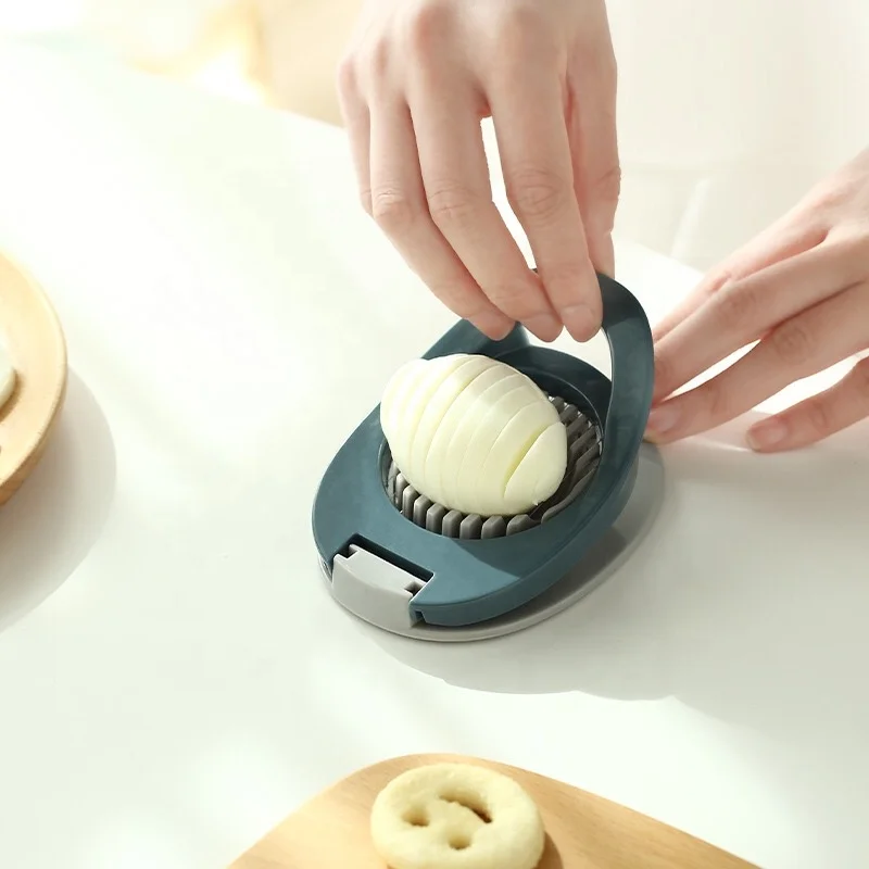 2019 Hot Selling Kitchen Accessories Plastic Egg Cutter Tools Hard Boiled Egg Slicer with Stainless Steel Wire