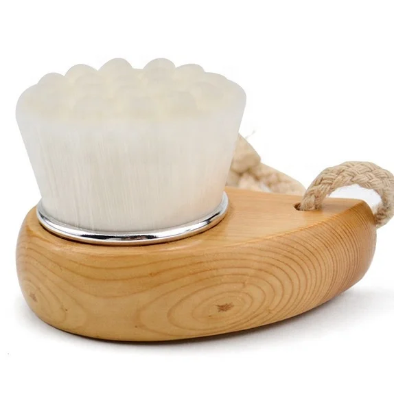 

Wooden Handle Facial Cleansing Brush for Face Exfoliation Ultra Fine Soft Bristle Face Brush for Deep Pore Cleansing