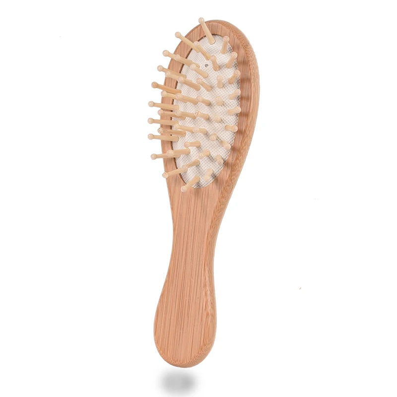 

TREESMILE bamboo massage hair brush high quality hotel comb custom your logo hair brush good Gift premium air cushion comb, Same as picture (natural wood color)