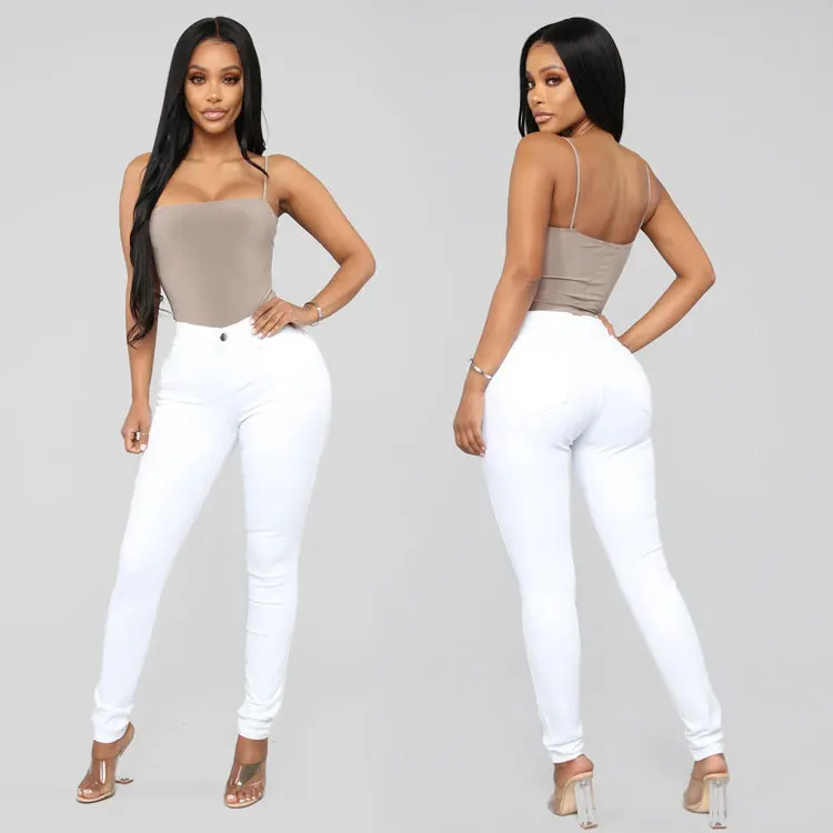 

New Arrival Fashion Ladies Trousers Plus Size High Waist Ripped Skinny Denim Pant jeans for women