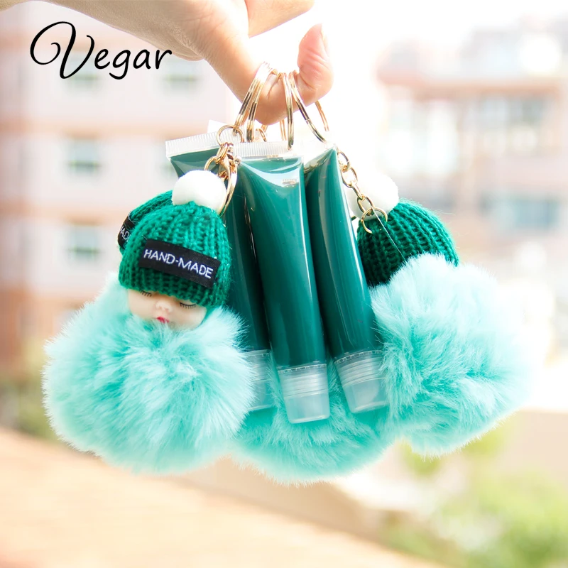 

Clear Custom No Logo Luxury Non Sticky Private Label Vegan Key Chain Key chain Lip Gloss