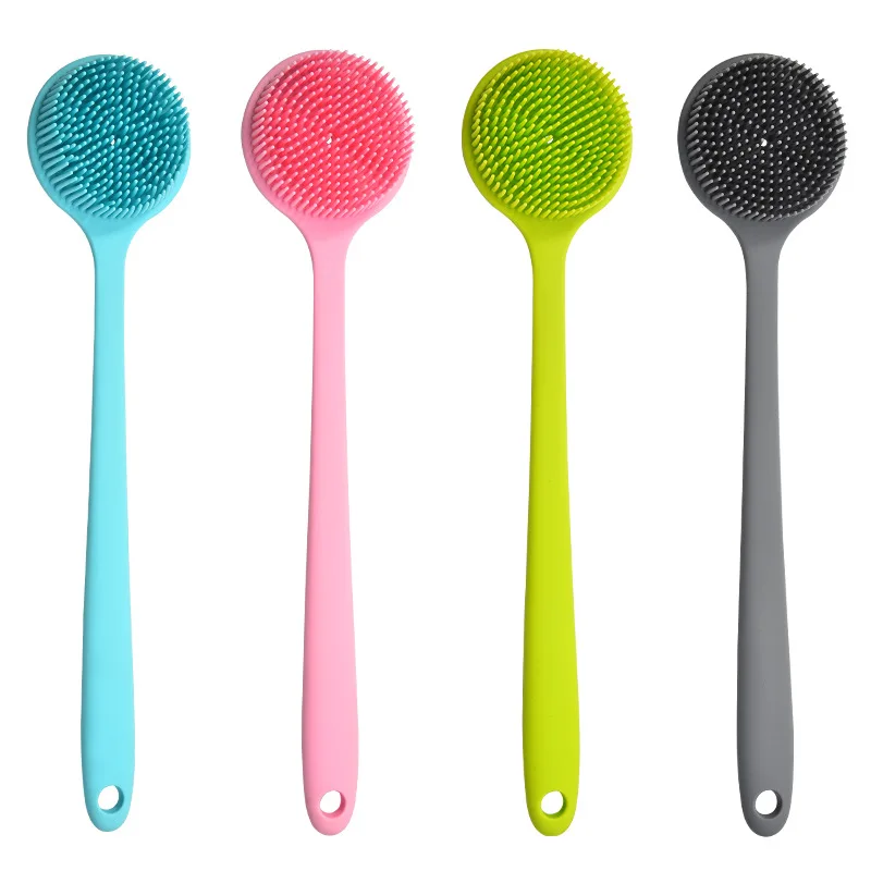 

Silicone Body Scrubber Long Handle Back Scrubber for Shower Silicone Body Brush, Customized color