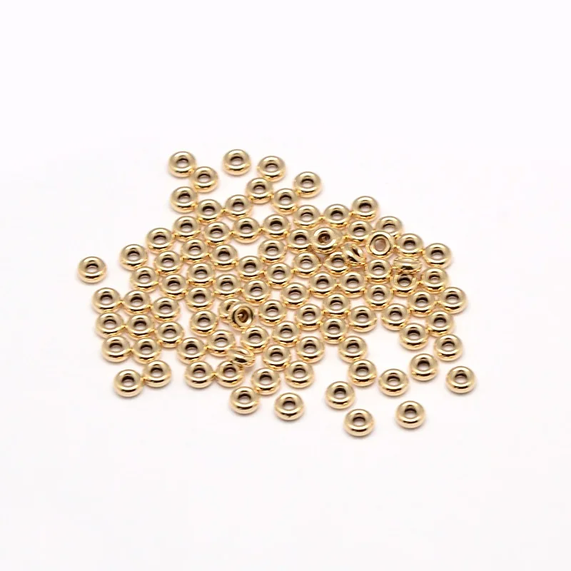 

PandaHall 2mm Rondelle Yellow 14K Gold Filled Brass Spacer Beads