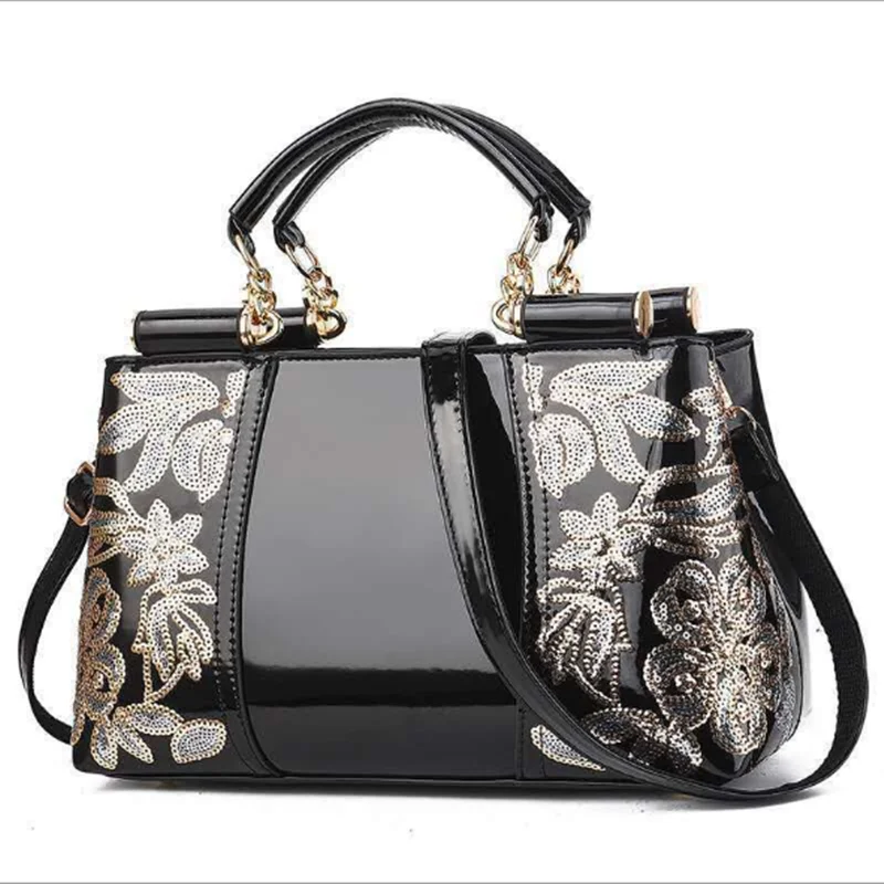 

Good Quality Mummy Handbags 2020 Fashion Patent Leather Women Handbags, Red / navy / black / white / maroon