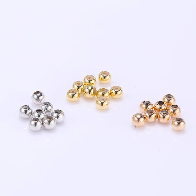 

fine solid real 18K gold beads for jewelry making diy rubber spacer stopper beads jewelry component findings