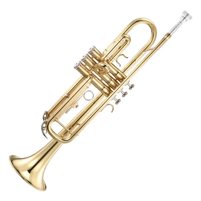 Gold-painted Instrument Trumpet Mouthpiece Gloves Strap Case Band Set Bass Musical Instruments Brass