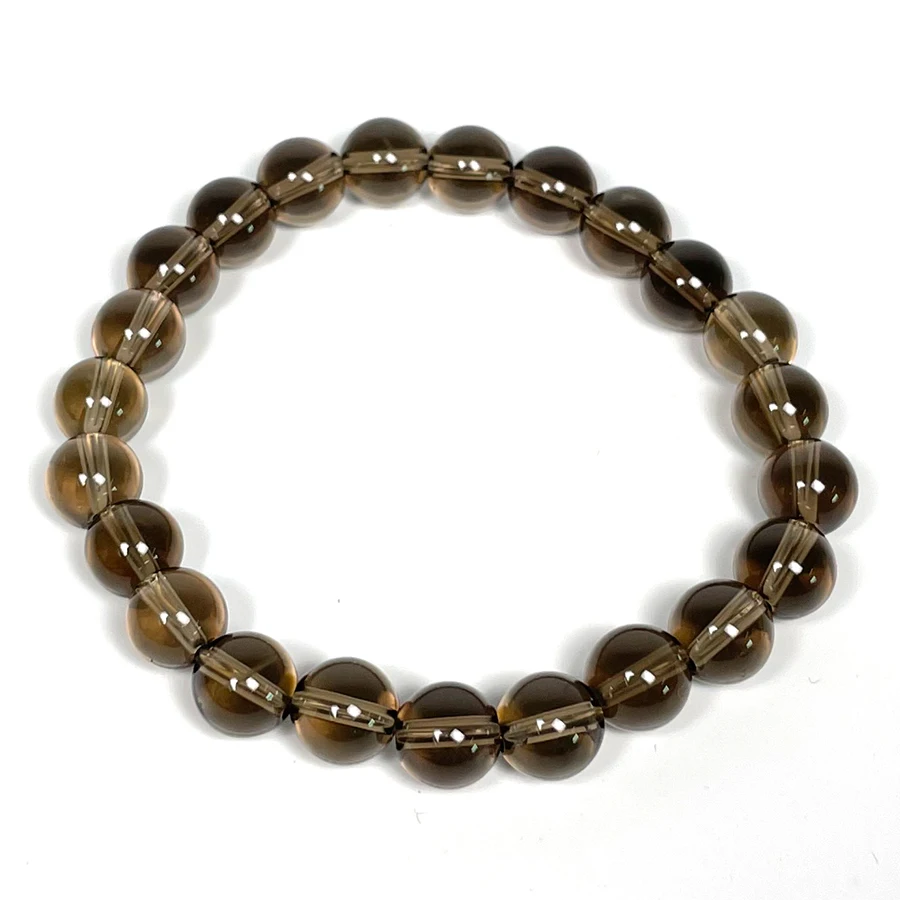 

Natural  7A Smoky Quartz Beads Round Bracelet Women Natural Crystal Bracelets Gift Women Bracelet Charm