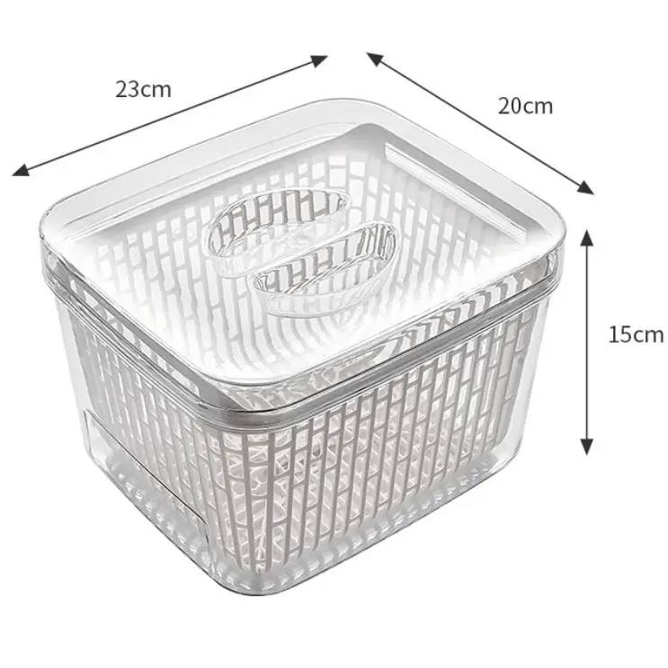 

Wholesale Amazon Hot selling Clear Acrylic Fridge Refrigerator Fresh Plastic food Container For Kitchen