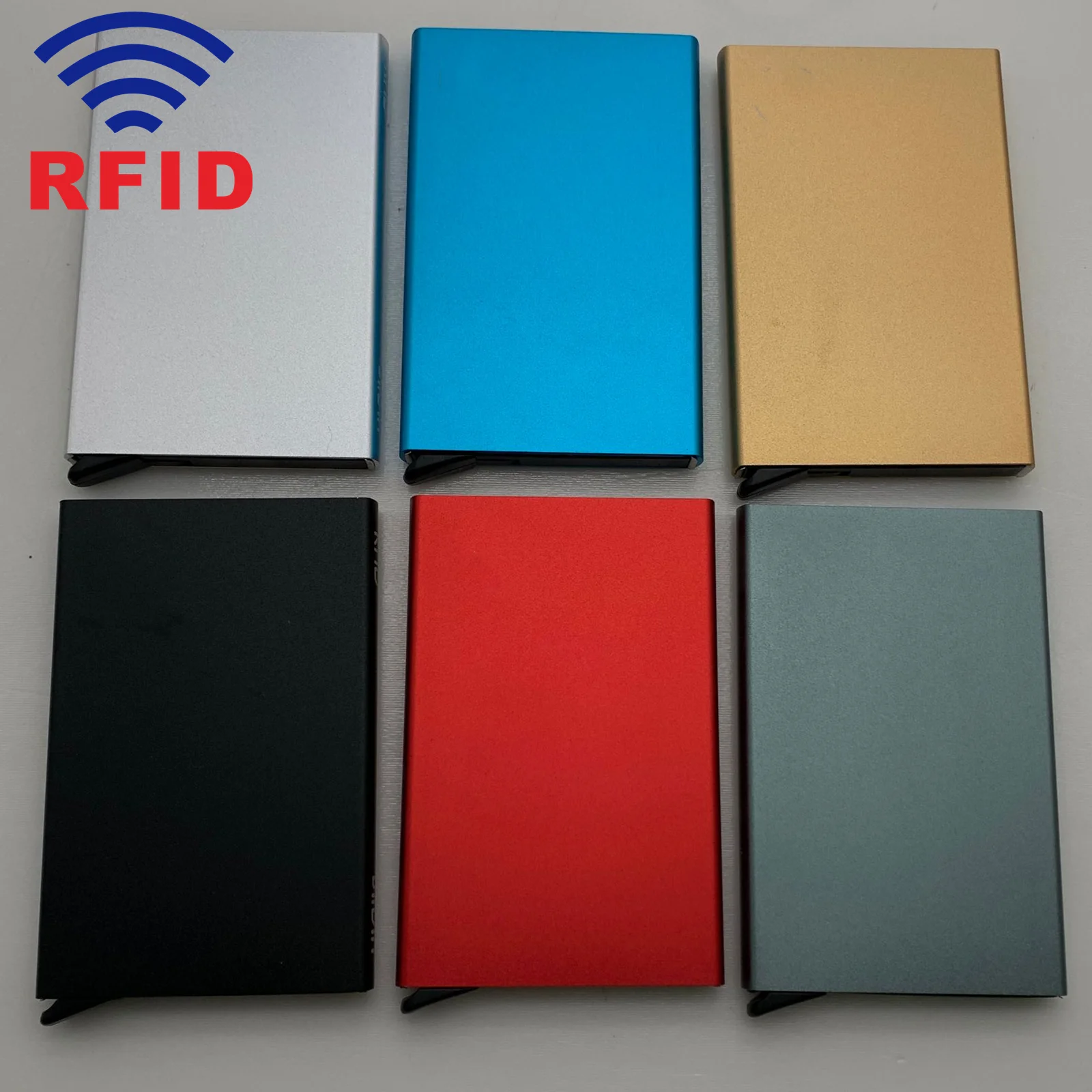 

2021 hot sale credit card holder RFID blocking wallet aluminum card holder, Black,silver,gray,blue,red, gold, customized color