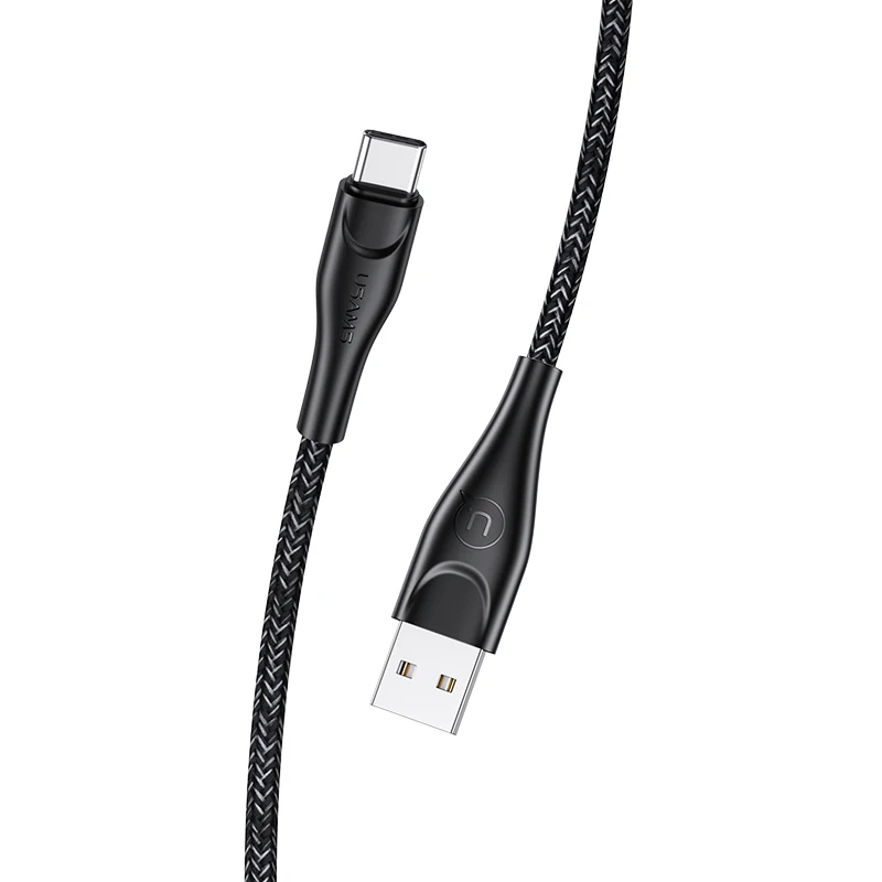 

USAMS Cheap Price SJ392 U41 Type-C Braided Data Fast and Safe Charging USB C Data Cable 1M, Black/red