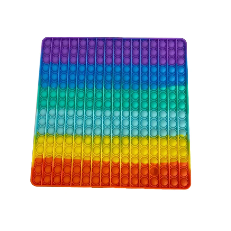 

Custom Super Biggest Size Square Push Bubble Toy BPA Free Silicone Soft Stress Reliever Funny Toy, Yellow,green, purple,others