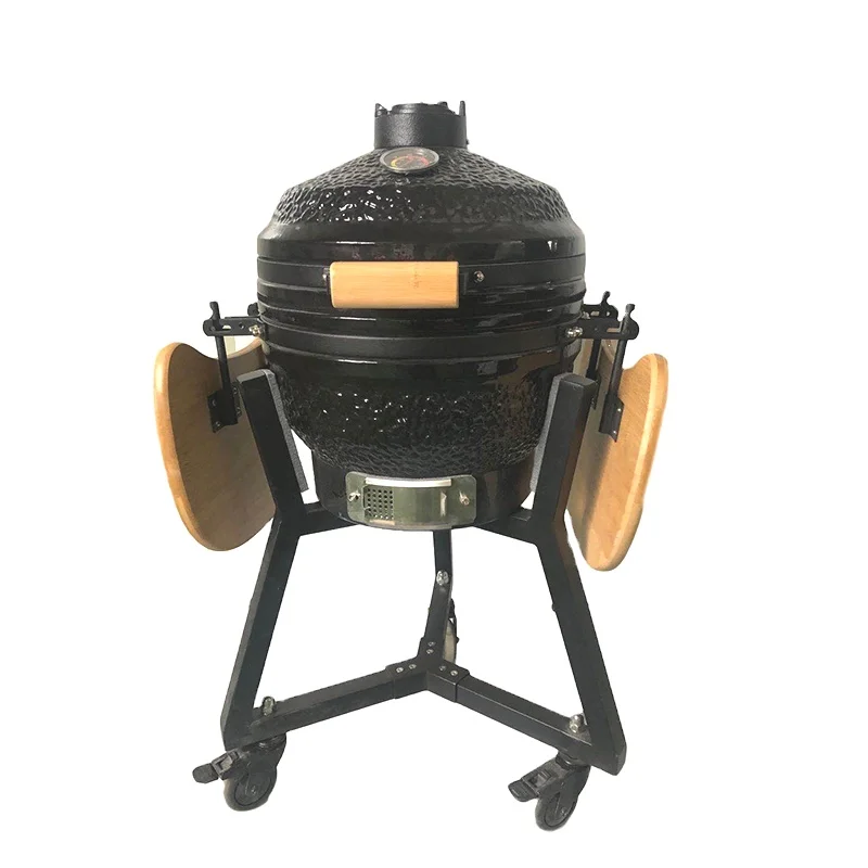 

2021 Kamado Auplex 16'' Black Portable BBQ Komado Ceramic Grill Charcoal Barbecue Smoker Outdoor Kitchen BBQ Grill, Optional from pantone