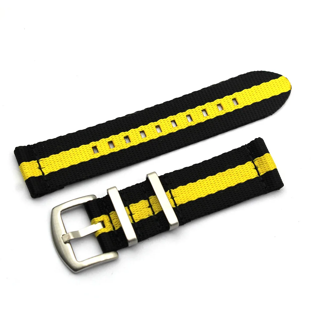 

Black Yellow 2 Piece  Nato Watch Straps