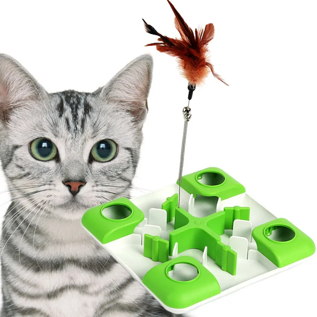 

feather stick slow food puzzle foraging cat maze smart cat toy interactive