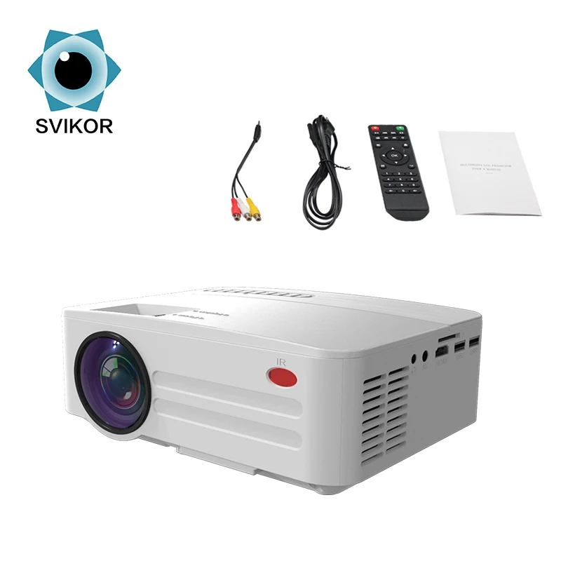 

5500 Lumens Movie Led Projector Android For Home, White/ black