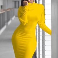 

Comfortable Midi Length Maternity Long Sleeve Bodycon Ladies Dress 2019