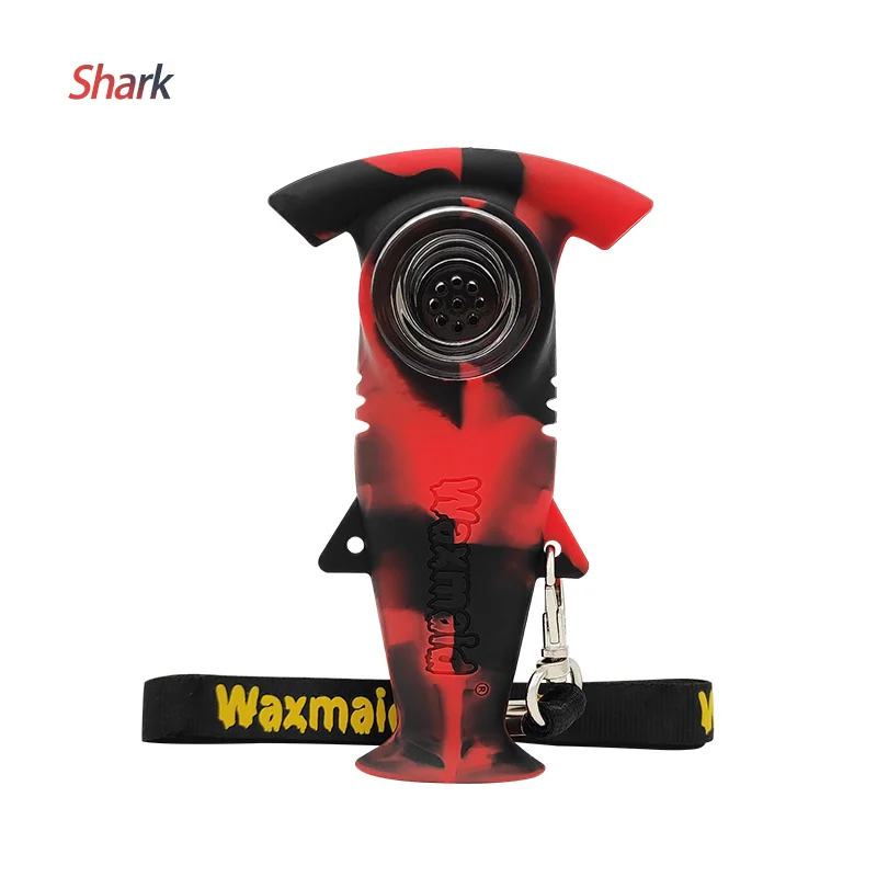 

New Design Tobacco Weed shark hand pipe Portable Mini Silicone Smoking Pipes For Outdoor Smoking, 6 six mixed colors