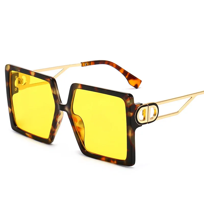 

Women Wholesale Leopard Trending Oversized Orange Sun Glasses Square Sunglasses, Colors