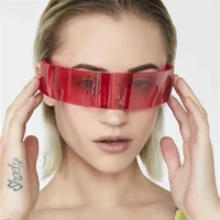 

2019 Futuristic Wrap Around Goggle Sunglasses Women Unique Mirror Pink Silver Black Lens Glasses Men Mask Sunglasses