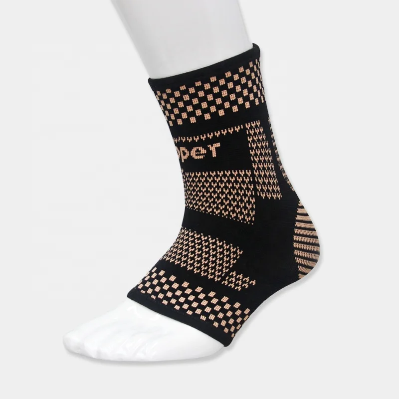 

Professional compression ankle support protector guard brace, Black-copper