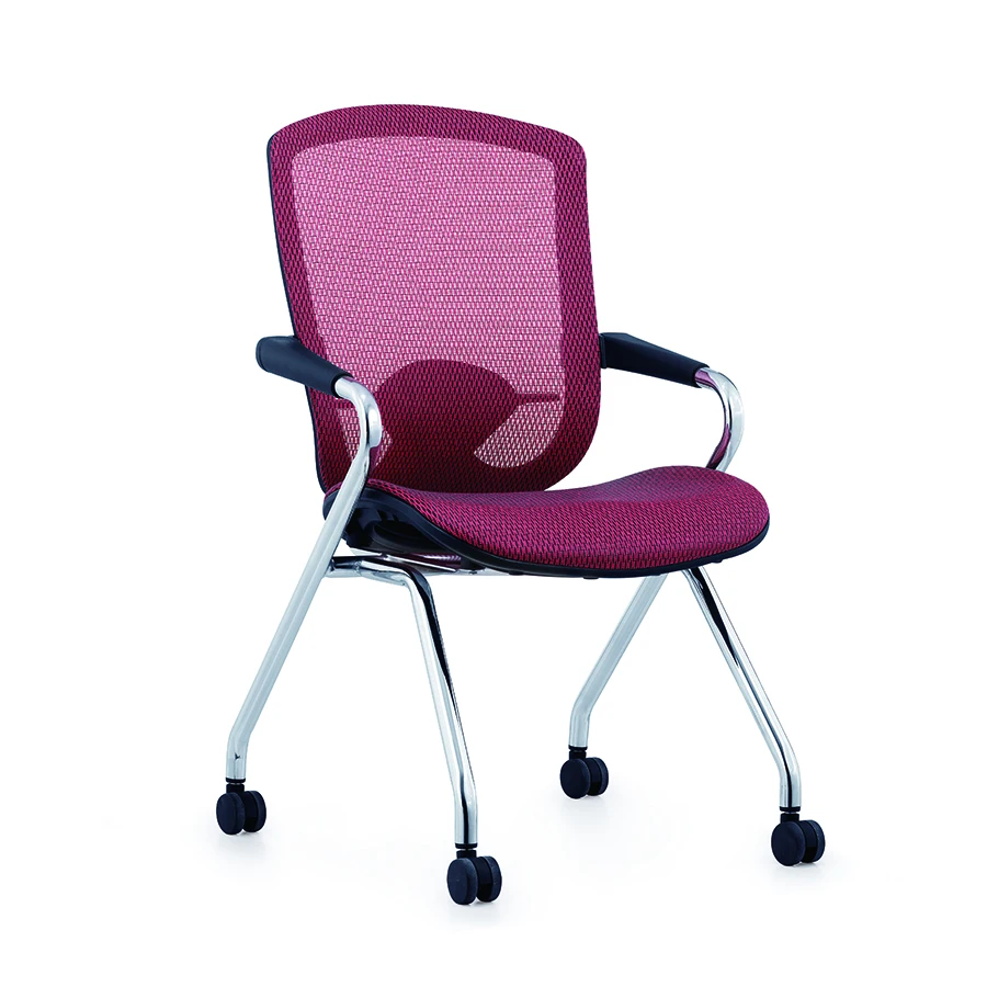 

Simple stackable mesh visitor chair conference meeting chair with wheels, Different colors for options