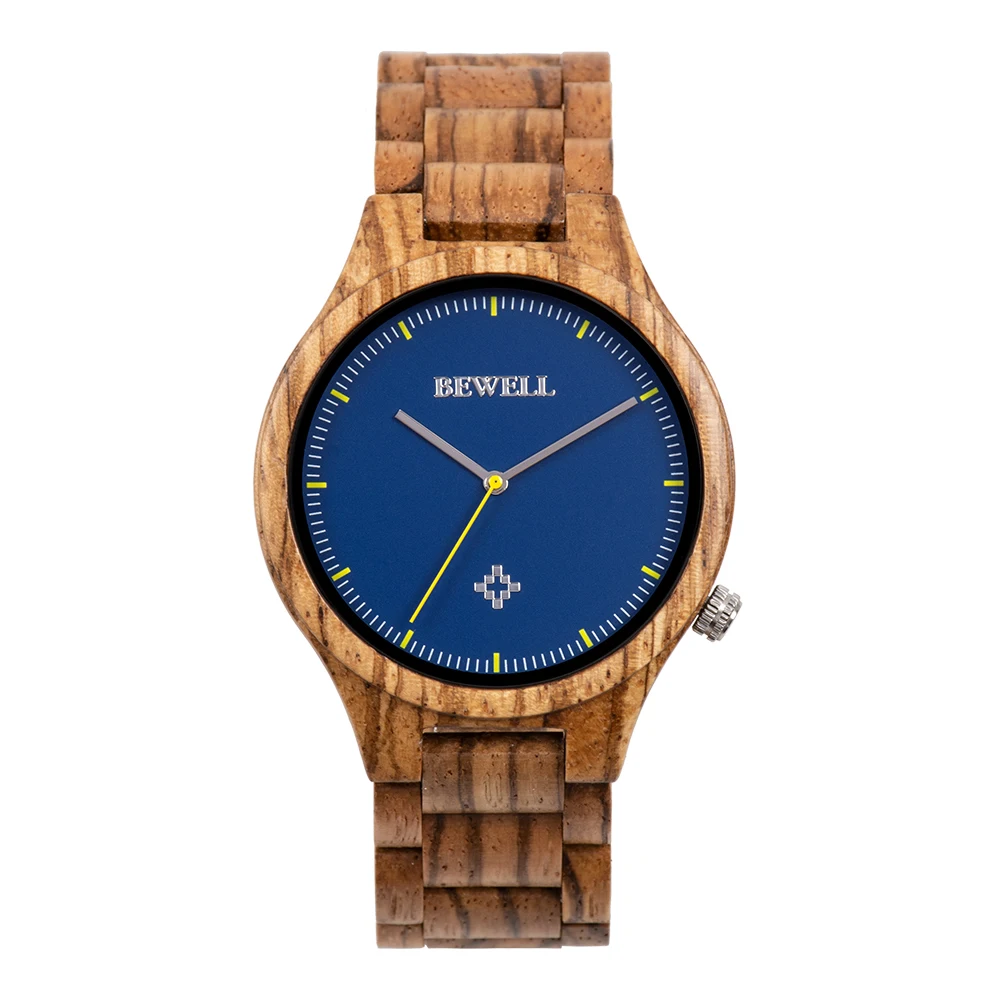

Top Brand BEWELL Wooden Men Watch Zebra Wood Customized Wood Watch Logo