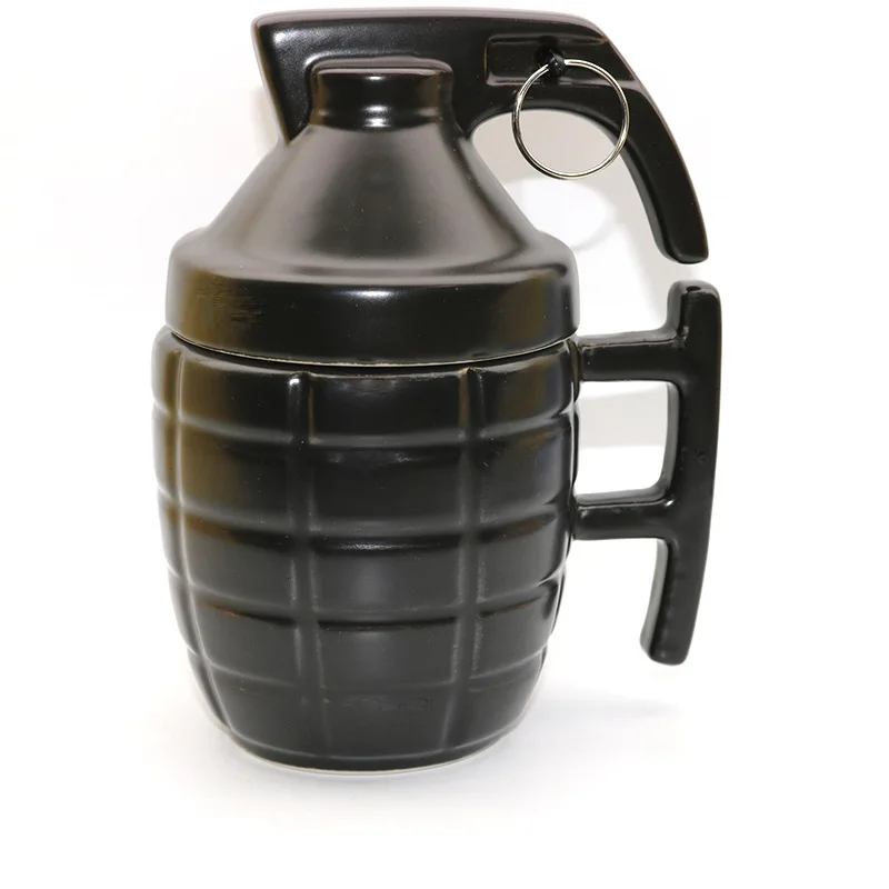 

Wholesale 3D Thunder Bomb Shaped Ceramic Cup Ceramic Mug Frag Grenade PUBG Promotional Gift Ceramic Cup Mugs, Black