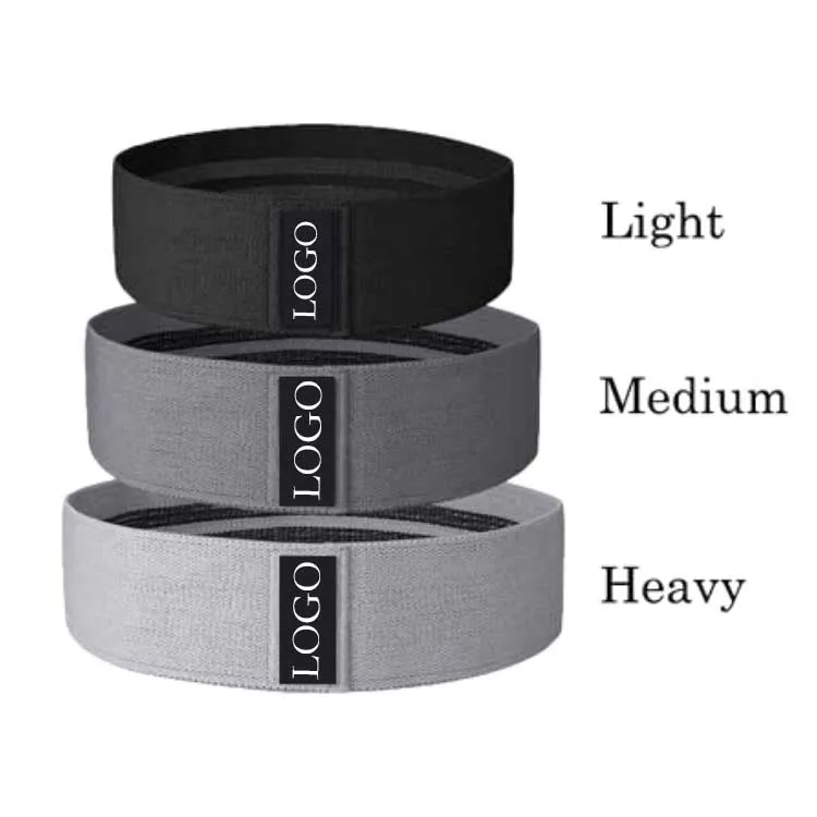 

Hip Circle Exercise Sports 3 Loop Band logo Set Fitness Pull Up Gray Fabric Resistance Bands, Customized