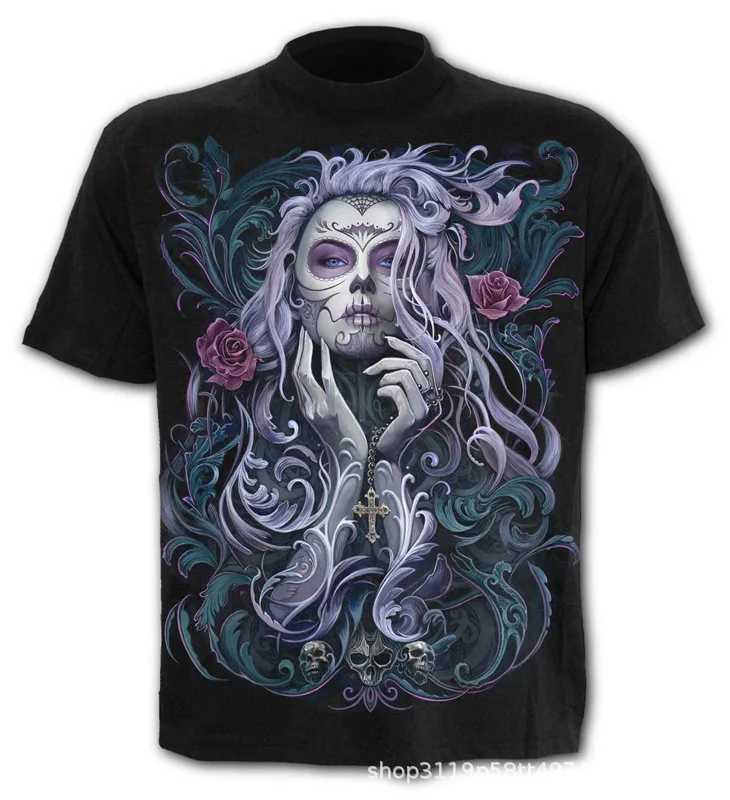 

2021 New 3d Skull T-shirt Punk Festival Rock graphic t shirts Casual Tshirt O Neck Hip Hop Short Sleeve Plus-size Shirts